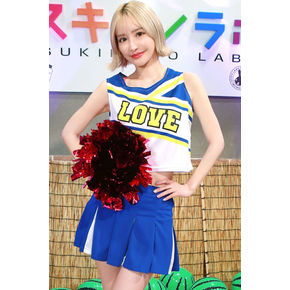 【本物1点物！サイン入り生写真付き！】本人直筆サイン入り スキモノラボ番組収録時着用コスチューム！百永さりな　バズり散らかしたいLOVEチアリーダー