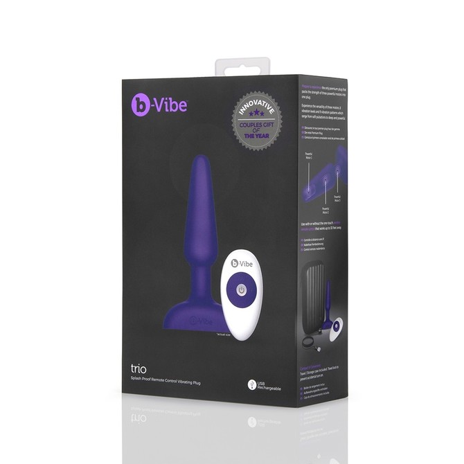 【限定1200ポイント還元&送料無料!】B-Vibe TRIO PLUG PURPLE トリオプラグ 紫     SKIT-045 商品説明画像1