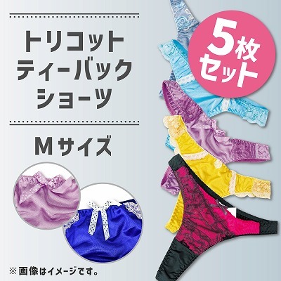 特価セクシーTバックショーツ　5枚カラーアソートセット　Mサイズ 商品説明画像2