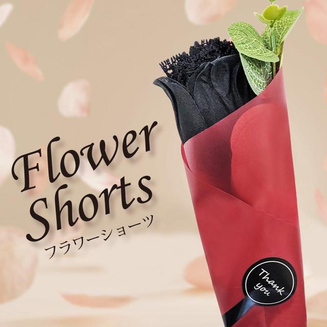 【花部分がショーツ】　フラワーショーツ(ブラック） 商品説明画像2
