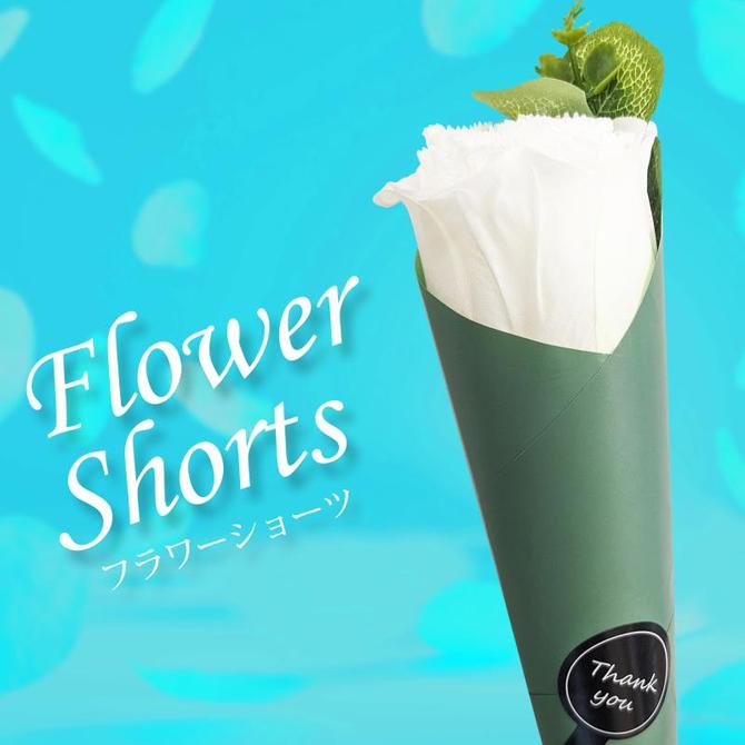 【花部分がショーツ】　フラワーショーツ(ホワイト） 商品説明画像2