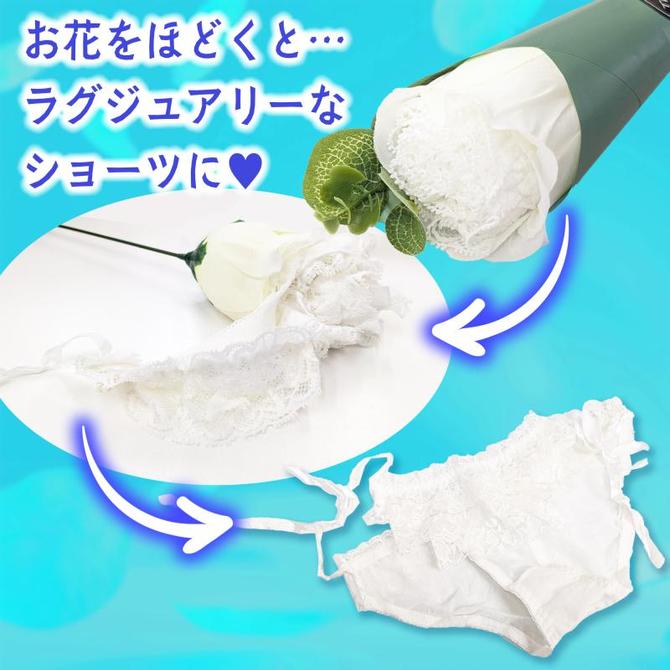 【花部分がショーツ】　フラワーショーツ(ホワイト） 商品説明画像3