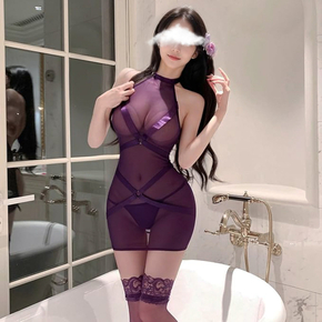 透け透けパープルボディドレス（ＹＡ０１１０）