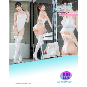ＳＭ１６０超透シームレスクロッチスキンフィットスイムウェア＋ニーハイストッキング／ホワイトピンク／３ＸＬ（ＰＦＴ２０１）
