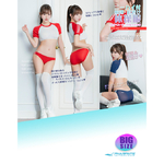 SM166超薄・超透け体操服&ブルマ+ ニーハイストッキング/レッド/3XL(PFT213)