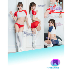 ＳＭ１６６超薄・超透け体操服＆ブルマ＋　ニーハイストッキング／レッド／３ＸＬ（ＰＦＴ２１３）