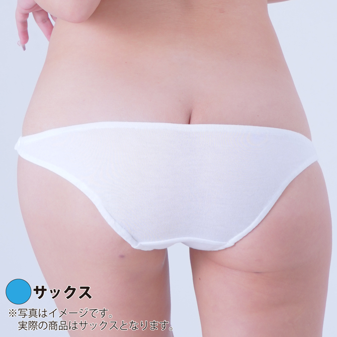ローライズ脇2本ゴム使用インゴムスキャンティショーツ　Mサイズ サックス 商品説明画像2