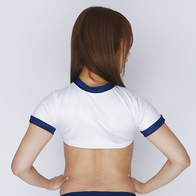 光沢ストレッチ体操服 下乳Tシャツ　ネイビー 商品説明画像2