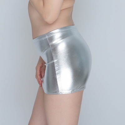 チェリーラブメタリックウエストゴム入りタイトスカート（丈26.5cm）シルバー 商品説明画像3