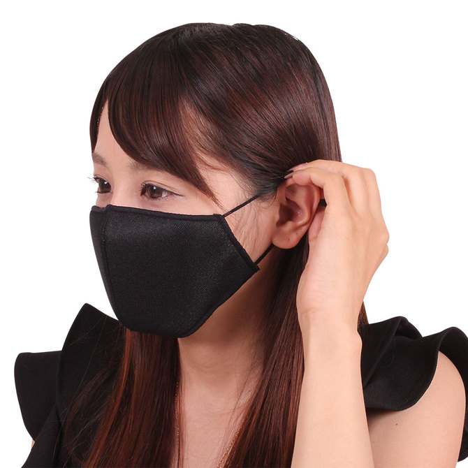 女性用　日本製　涼やかメッシュマスク　ブラック（Ｘ０１３５ＢＫ） 商品説明画像3