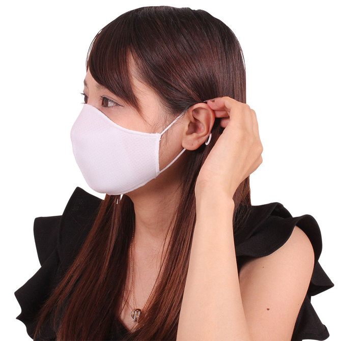 女性用　日本製　涼やかメッシュマスク　ホワイト（Ｘ０１３６ＷＨ） 商品説明画像2