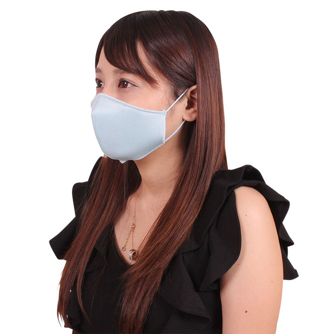 女性用　日本製　涼やかメッシュマスク　サックス（Ｘ０１３９ＳＸ） 商品説明画像2