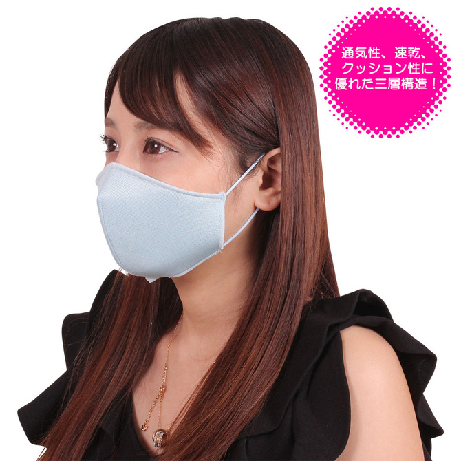 女性用　日本製　涼やかメッシュマスク　サックス（Ｘ０１３９ＳＸ） 商品説明画像6