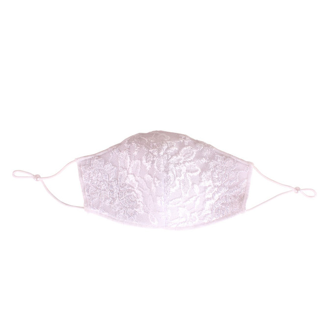 女性用　薔薇刺繍レースメッシュマスク　ホワイト（Ｘ０１４９ＷＨ） 商品説明画像3