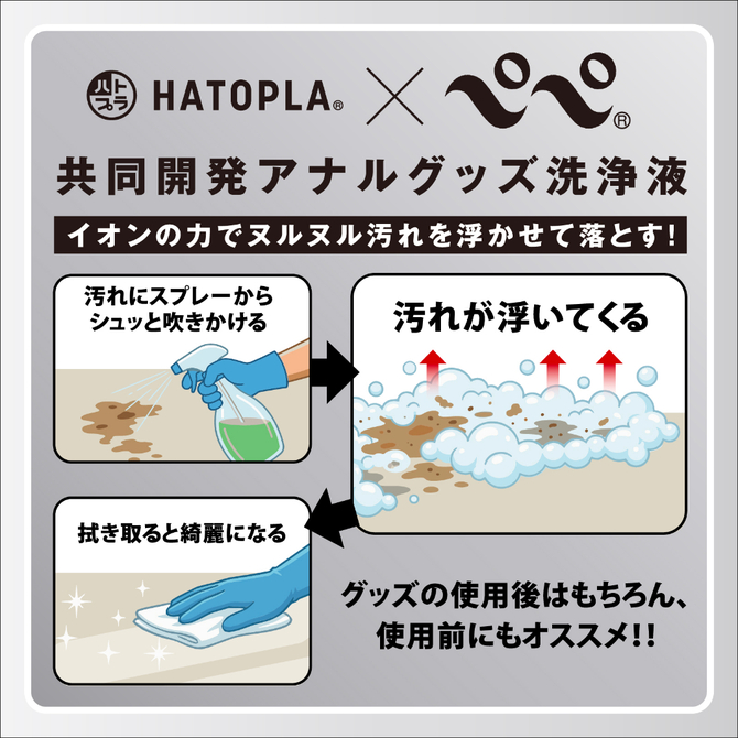 HATOPLA×PEPEE　Ａ３アナルグッズクリーナー　－スプレーボトル１４０ｍｌ－ UHTP-227 商品説明画像2