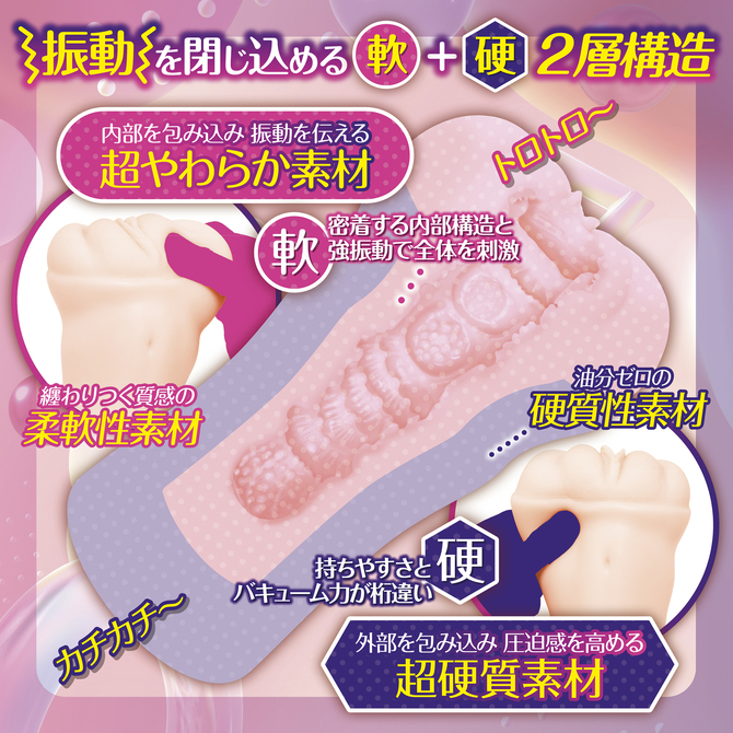 maccos ナカイキダブルローターガール【強力ダブルローター内蔵電動オナホ 快感を逃さない 軟硬２層ギミック 粘膜ヒダ構造 重量750グラム】 商品説明画像3