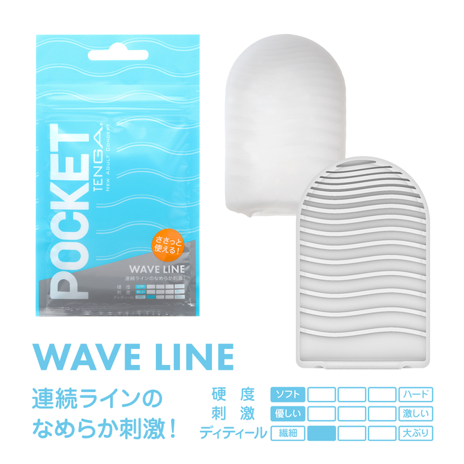 POCKET TENGA WAVE LINE	ポケット・テンガ ウェイブ ライン 	【ﾊﾟｯｹｰｼﾞﾘﾆｭｰｱﾙ!】	POT-001 商品説明画像2