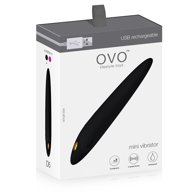 OVO D5 ブラック(リチャージブル) ミニローター　OVO-136 商品説明画像1