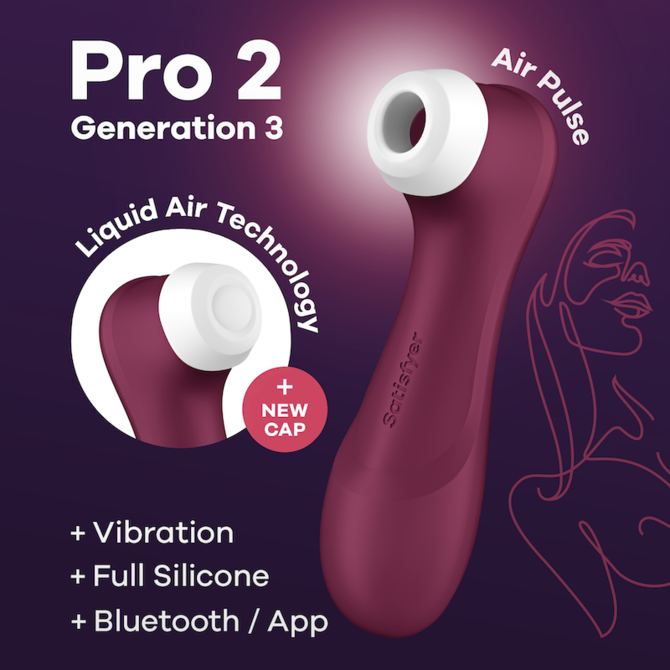 Satisfyer Pro2 G3 WineRed +APP/サティスファイヤー プロ2 G3 ワインレッド(アプリ対応) 商品説明画像2